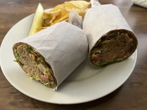 “chicken” salad wrap made GF  at Subculture Vegan Deli & Provisions  in Albany