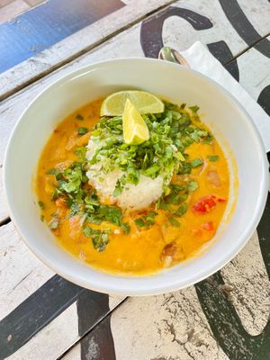 Vegan Yellow Curry at Green Seed Market in Denver