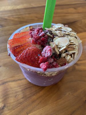 Red Rover açaí bowl  at Green Seed Market in Denver
