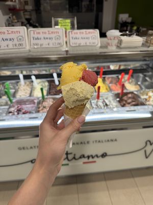   at Gelatiamo in Kalamata