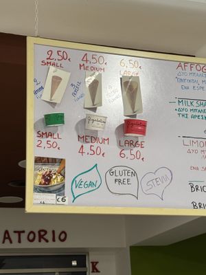   at Gelatiamo in Kalamata