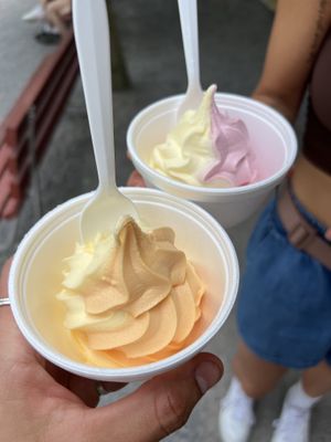 Strawberry, lemon, orange and pineapple !  at Knoebels - Dole Whips in Elysburg