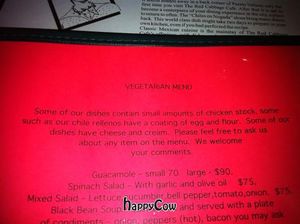 Vegetarian Menu Contains Chicken Stock at Red Cabbage Cafe in Puerto Vallarta