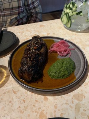 Eggplant steak at Yeah Boy in Windsor
