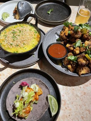Mac n cheese, KFC cauliflower and cauli taco   at Yeah Boy in Windsor