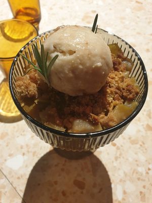 Pear crumble $14.00 at Yeah Boy in Windsor
