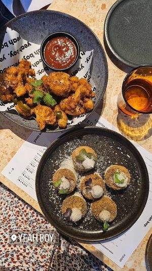 Mushroom aranchini and KFC cauliflower at Yeah Boy in Windsor