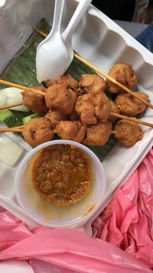 Veggie “chicken” satay at Layang Layang in Milpitas