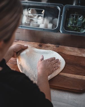 Always hand made dough & hand stretched with love at Piante Pizza in Brisbane