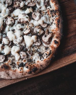 Magic mushy pizza at Piante Pizza in Brisbane