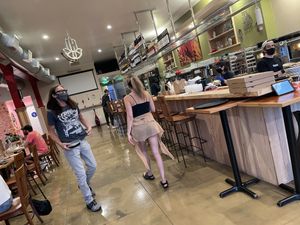 Outdoor and indoor packed at Mazal in Los Angeles