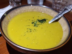 Split pea soup at Mazal in Los Angeles