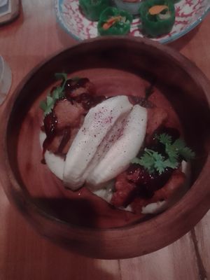 Vegan "chicken" bao buns at Cultiva Pizza Shop - Greenhouse Restaurant in Nairobi