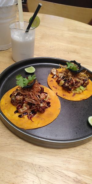 Coconut lemonade and farm cauliflower tacos at Cultiva Pizza Shop - Greenhouse Restaurant in Nairobi