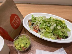 Burrito bowl and chips   at Taco Rico - Midtown in Tokyo