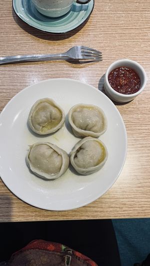 Pelemi with carbagge and very yummy sauce:)  at Rahra - Ganga in Vladivostok