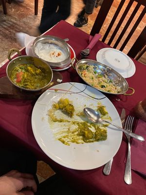 Spinach raita rice at Swaagat The Taste of India in Lisbon