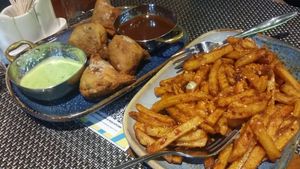 Punjabi Samosa & Masala Fries  at 1947 Restaurant & Bar in East London