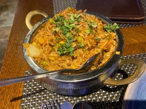 Vegan biryani at 1947 Restaurant & Bar in East London