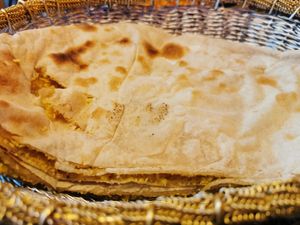 Vegan Peshawari naan at 1947 Restaurant & Bar in East London