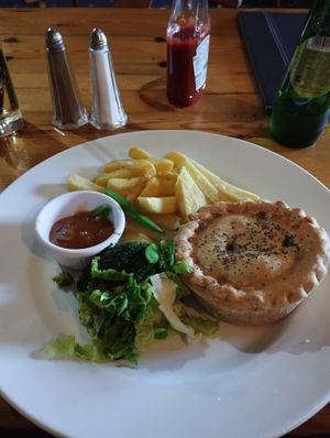 Curried sweet potato and spinach pie. at The Dolphin Tavern in Penzance