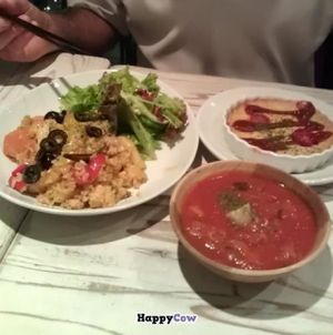 brown rice risotto, baked tofu, great soup at AIN SOPH.Ginza in Tokyo