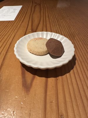 They brought cookies!  at AIN SOPH.Ginza in Tokyo