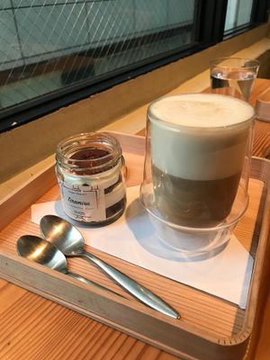 Tea time tiramisu and soy latte at AIN SOPH.Ginza in Tokyo
