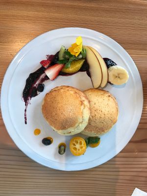 Pancakes (toppings come on a seperate plate)  at AIN SOPH.Ginza in Tokyo