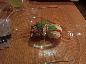 Brownie And Vanilla Ice Cream. at AIN SOPH.Ginza in Tokyo