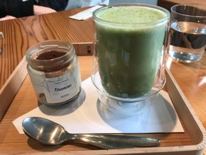 Matcha latte and tirimasu at AIN SOPH.Ginza in Tokyo