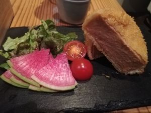 Soy meat cutlet at AIN SOPH.Ginza in Tokyo