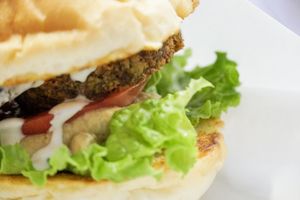 Seriously delicious falafel burger at AIN SOPH.Ginza in Tokyo