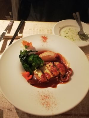 Cheese hamburge steak at AIN SOPH.Ginza in Tokyo