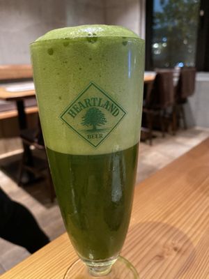 Matcha beer  at AIN SOPH.Ginza in Tokyo