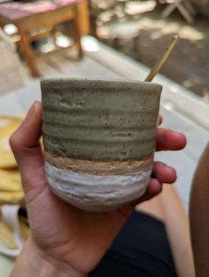 Beautiful cup at Cafe Hinterzimmer in Freiburg