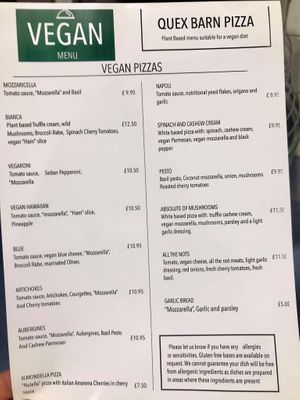 Menu at The Pizza Lab in Ramsgate