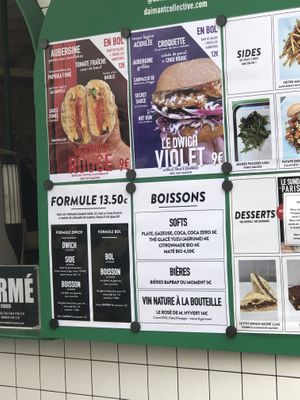 Menu  at Plan D - DWICH & Glace in Paris