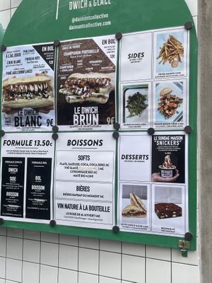 Menu  at Plan D - DWICH & Glace in Paris