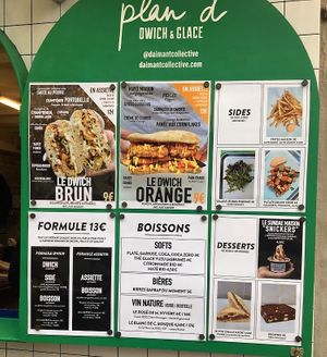 Menu (that was last year, I think now the price for the sandwiches is 10€) at Plan D - DWICH & Glace in Paris