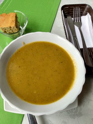 Cream of vegetable soup at El Enebro in Pereira