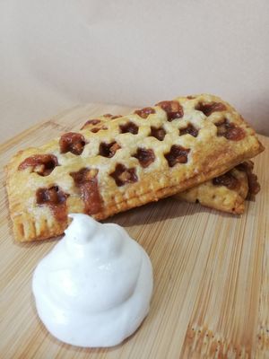 Vegan mini bourbon apple pie at Angel's Sinfully Delicious Cookie Company in Long Eaton