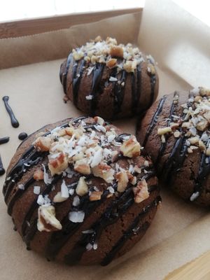 Vegan German chocolate cake cookies at Angel's Sinfully Delicious Cookie Company in Long Eaton