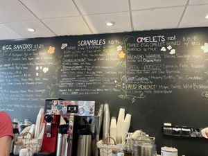 Huge menu, many vegan options   at Connie's Bakery in Provincetown