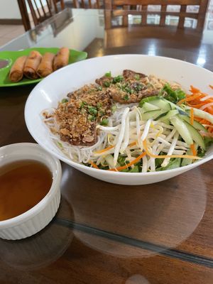 Vietnamese vermicelli with mock meat and veggies  at Pho Vegan Asian Cuisine in Folsom