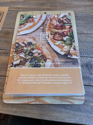 Menu  at Suna in Bogota