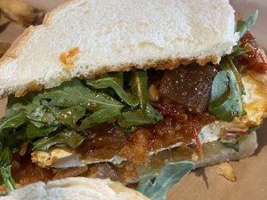 Special tofu sandwich. Amazing   at Grid City Beer Works in Salt Lake City