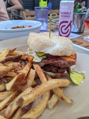Beyond burger special at Grid City Beer Works in Salt Lake City