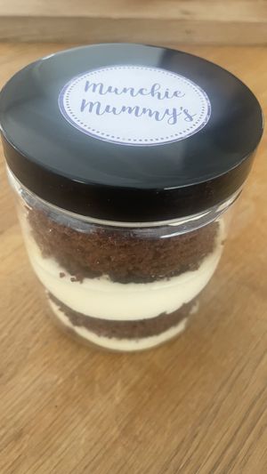 Slated caramel cake jar  at Munchie Mummy's in Bolton
