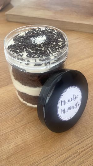 Salted caramel cake jar  at Munchie Mummy's in Bolton